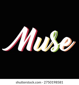 Modern Slanted Muse Sticker Style Text.