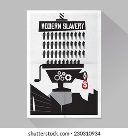 Modern Slavery And Poverty Poster Concept With Copy Space