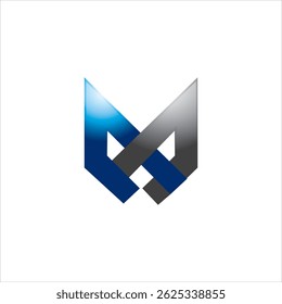 Modern and sleek abstract logo design with blue and gray geometric elements, perfect for branding, technology, or business.
