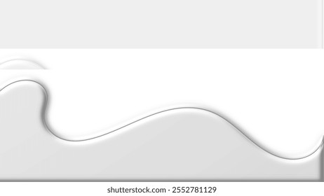 Modern and sleek abstract wave design featuring a minimalist gradient in white. The smooth transition conveys elegance and simplicity, ideal for backgrounds or creative projects.