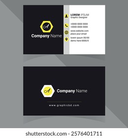 Modern and sleek business card design with a professional layout, featuring clean typography and customizable details, perfect for corporate and personal branding .Thank You 