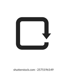 A modern and sleek circular arrow icon that effectively symbolizes refresh, reload, or repeat actions, making it an ideal choice for user interface designs and various applications