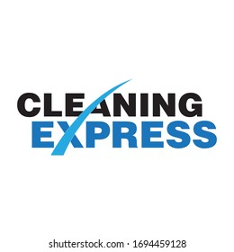 modern and sleek cleaning express logo wordmark