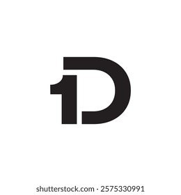 Modern and sleek D1 letter logo design, perfect for businesses or brands seeking a bold and professional identity. Ideal for tech, startups, or corporate use. Fully customizable.