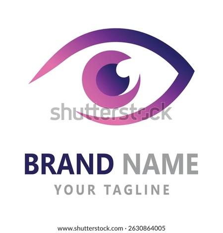 A modern, sleek eye logo with a gradient of purple and pink hues, ideal for professional branding, marketing, and corporate identity.