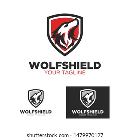 Modern Sleek Gaming and Internet Logo Wolfhshield Template Design