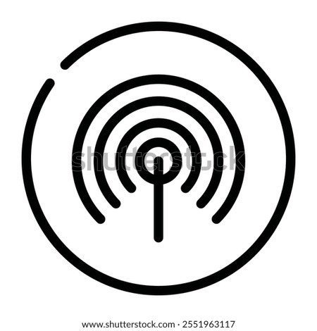 A modern and sleek hotspot icon, perfect for mobile hotspot and Wi-Fi sharing functionalities in tech and mobile apps.