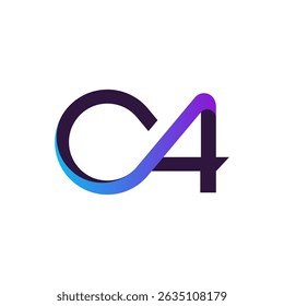A modern and sleek logo features the letter "C" seamlessly transitioning into the number "4" with a vibrant blue to purple gradient. 