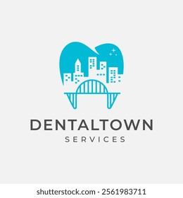 Modern sleek playful logo design vector template for dental clinic 