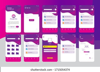 Modern Sleek Purple Storage App UI Kit Template