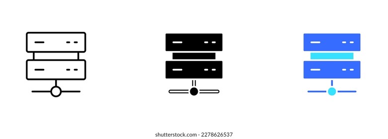 Un icono de router moderno y elegante, que representa la conectividad a Internet y la administración de la red tanto para uso doméstico como de oficina. Conjunto vectorial de iconos en línea, de color y negro aislados.