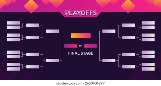 Um modelo de suporte de torneio moderno e elegante projetado para um playoff de eliminação única de 8 equipes