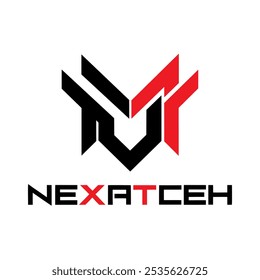 Logotipo tipográfico moderno e elegante para o vetor NexaTech