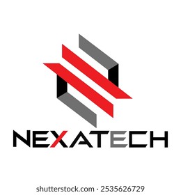 Modern and Sleek Typographic Logo for NexaTech vector