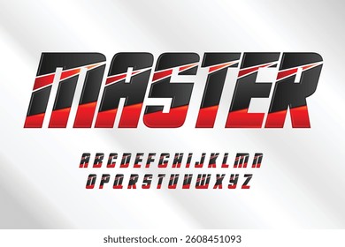 Modern sliced red and black typography