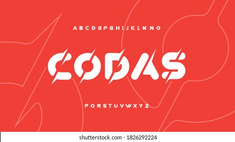 Modern sliced rounded alphabet fat font clean letter set abstract codas typeface