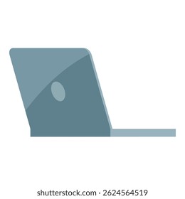 Modern slim laptop standing on a table with its screen slightly open