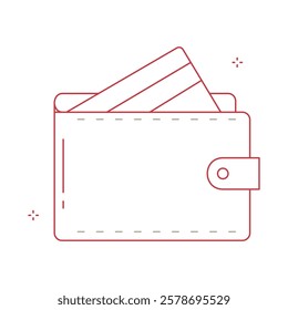 Modern Slim Wallet Vector Illustration Icon Design