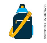 Modern Sling Bag Flat Vector Illustration