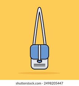 modern sling bag with strap in blue and white color vector illustration perfect for your design needs like for banner, flyer or digital icon