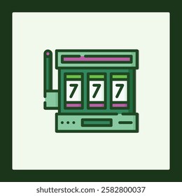 Modern Slot Machine Icon Design, Casino Game Symbol
