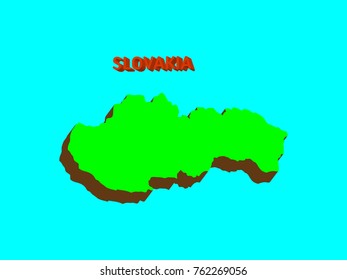 Modern Slovakia Map. Abstract mash line and point scales on blue background with map of . Wire frame mesh polygonal network line, design sphere, dot and structure. map 3d. Vector illustration EPS10.