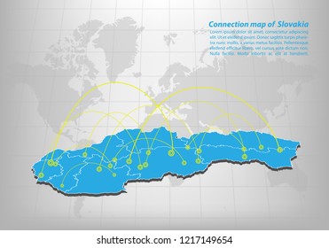 Modern of slovakia Map connections network design, Best Internet Concept of slovakia map business from concepts series, map point and line composition. Infographic map. Vector Illustration.