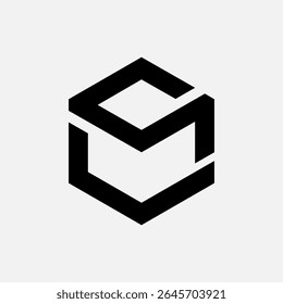 Logotipo inicial da SM moderna com forma de hexágono, ideal para marca exclusiva, identidade e design de logotipo.