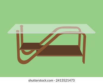 Moderno Pequeño y hermoso vector de mesa Diseño y aislamiento plano y fondo gris.