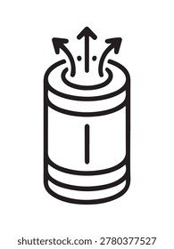 Modern smart air purifier outline icon illustrating clean air systems and intelligent home wellness workflow technology concepts efficiently