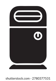 Modern smart air purifier solid icon representing clean air technology systems and connected wellness workflow applications efficiently