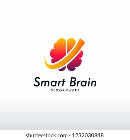 Modern Smart Brain logo designs vector, Health Brain logo template, brainstorm symbol