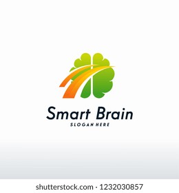 Modern Smart Brain logo designs vector, Health Brain logo template, brainstorm symbol