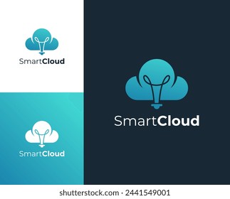 Modern smart cloud logo design vector template