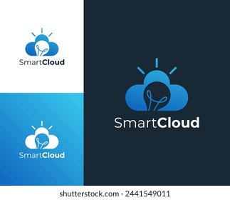 Modern smart cloud logo design vector template