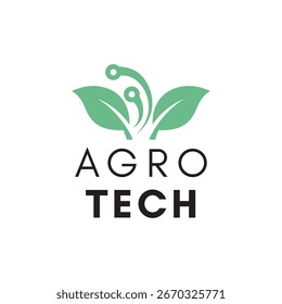 Diseño moderno del logotipo de granja inteligente con elemento de hoja