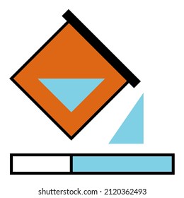 Modern Smart Fill Color Paint Bucket Tool Icon With Blue And Orange Color Vector Design Symbol Illustration