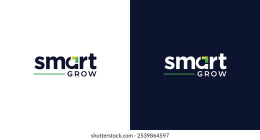 Modern Smart Grow Wordmark Logo. Abstract Arrow Up Shape In letter A. Start Up Logo, Icon, Symbol, Vector, Design inspiration.