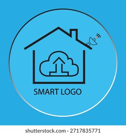 Hogar inteligente moderno y diseño de logotipos de Tecnología en la nube