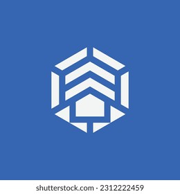 modern smart house technology hexagonal logo