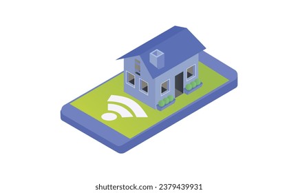 Modern Smart House vector isometric technology.on white background.3D design.isometric vector design Illustration.