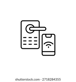 Icono moderno de contorno de acceso remoto Smart Lock
