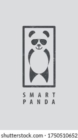 Diseño moderno e inteligente del logotipo de panda. ilustración vectorial de la base del logotipo de panda en EPS10.