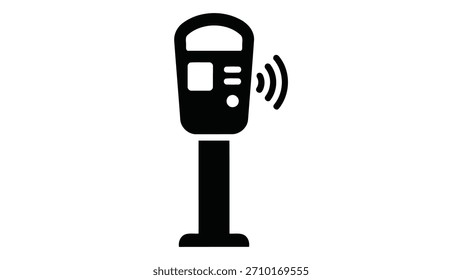 Modern smart parking meter icon illustrating automated payments and efficient urban mobility solutions