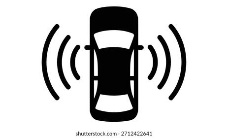 Modernes Smart-Parksystem-Symbol für automatisierte Parkunterstützung und Hinderniserkennung für Fahrzeuge.