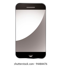 Modern smart phone with blank light relection screen