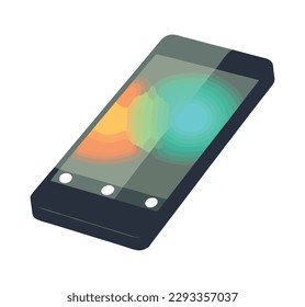 Modern smart phone device on white isolated