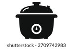 Modern smart pressure cooker icon representing fast healthy cooking using advanced controlled pressure technology for convenience