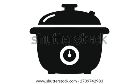 Modern smart pressure cooker icon representing fast healthy cooking using advanced controlled pressure technology for convenience