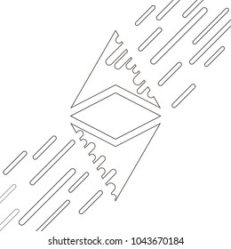Modern smart technologies illustration. Creative vector design. Ethereum logo. Melting effect.